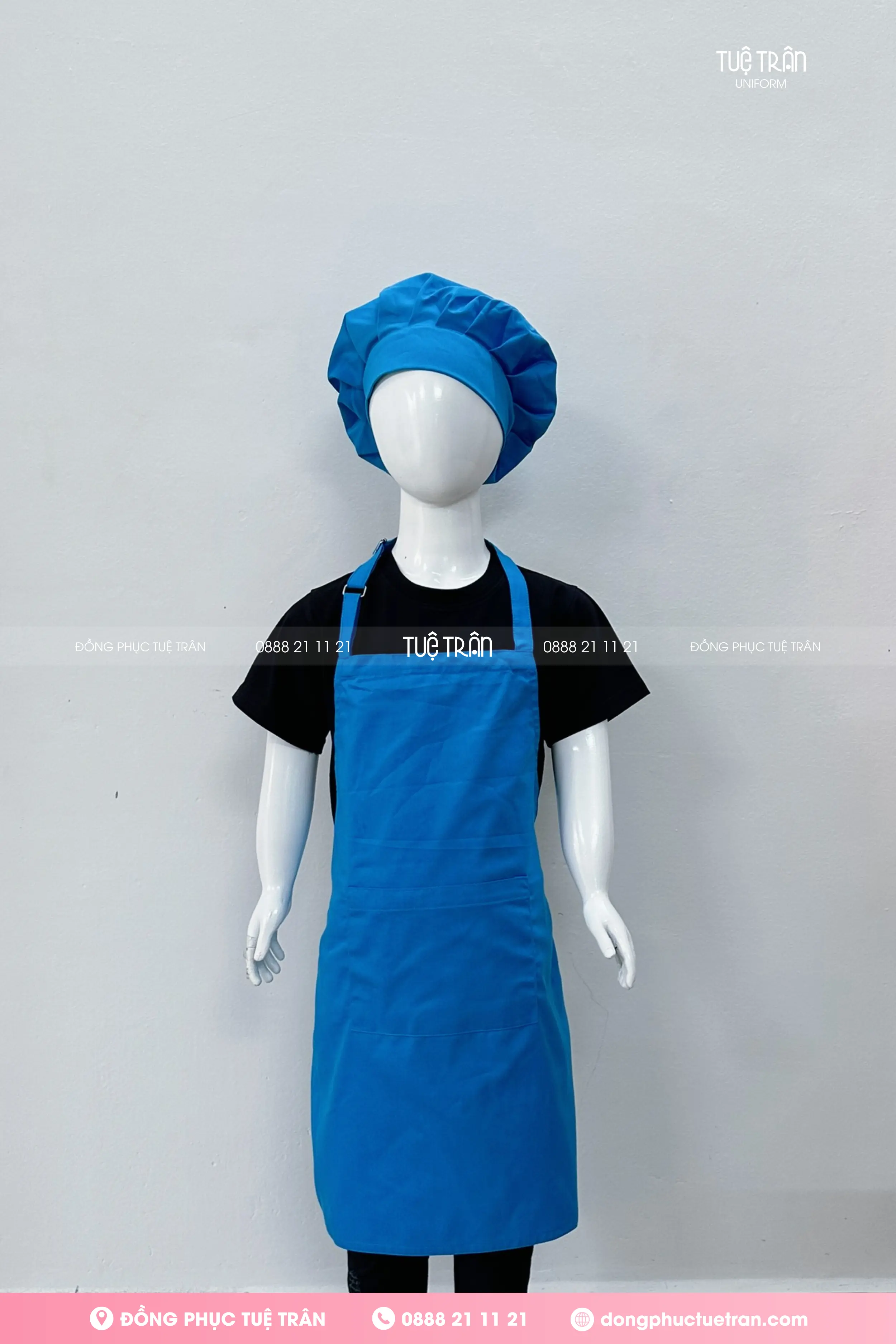 Nón bếp trẻ em màu xanh ya